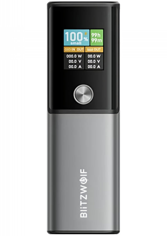 Batería Externa BlitzWolf BW-P23, 14000mAh, 100W, QC + PD, 1 x USB-A - 1 x USB-C, Gris