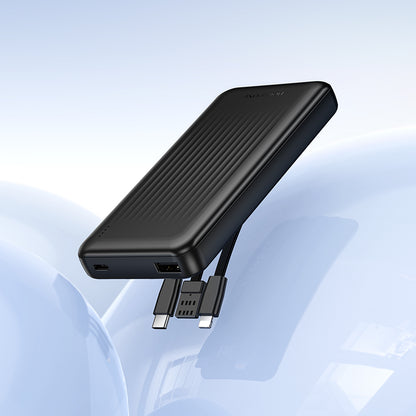 Borofone BJ79 Clever External Battery, 10000mAh, 10W, 1 x Lightning - 1 x USB-A - 1 x USB-C, Black