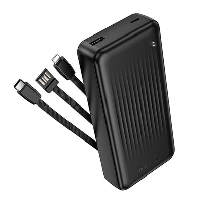 Batería Externa Borofone BJ79 Clever, 20000mAh, 10W, 1 x Lightning - 1 x USB-A - 1 x USB-C, Negra