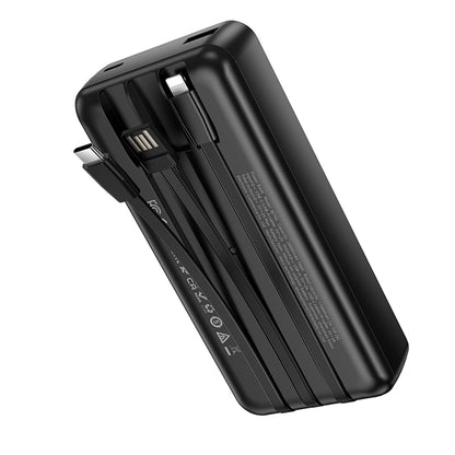 Batería Externa Borofone BJ79 Clever, 20000mAh, 10W, 1 x Lightning - 1 x USB-A - 1 x USB-C, Negra