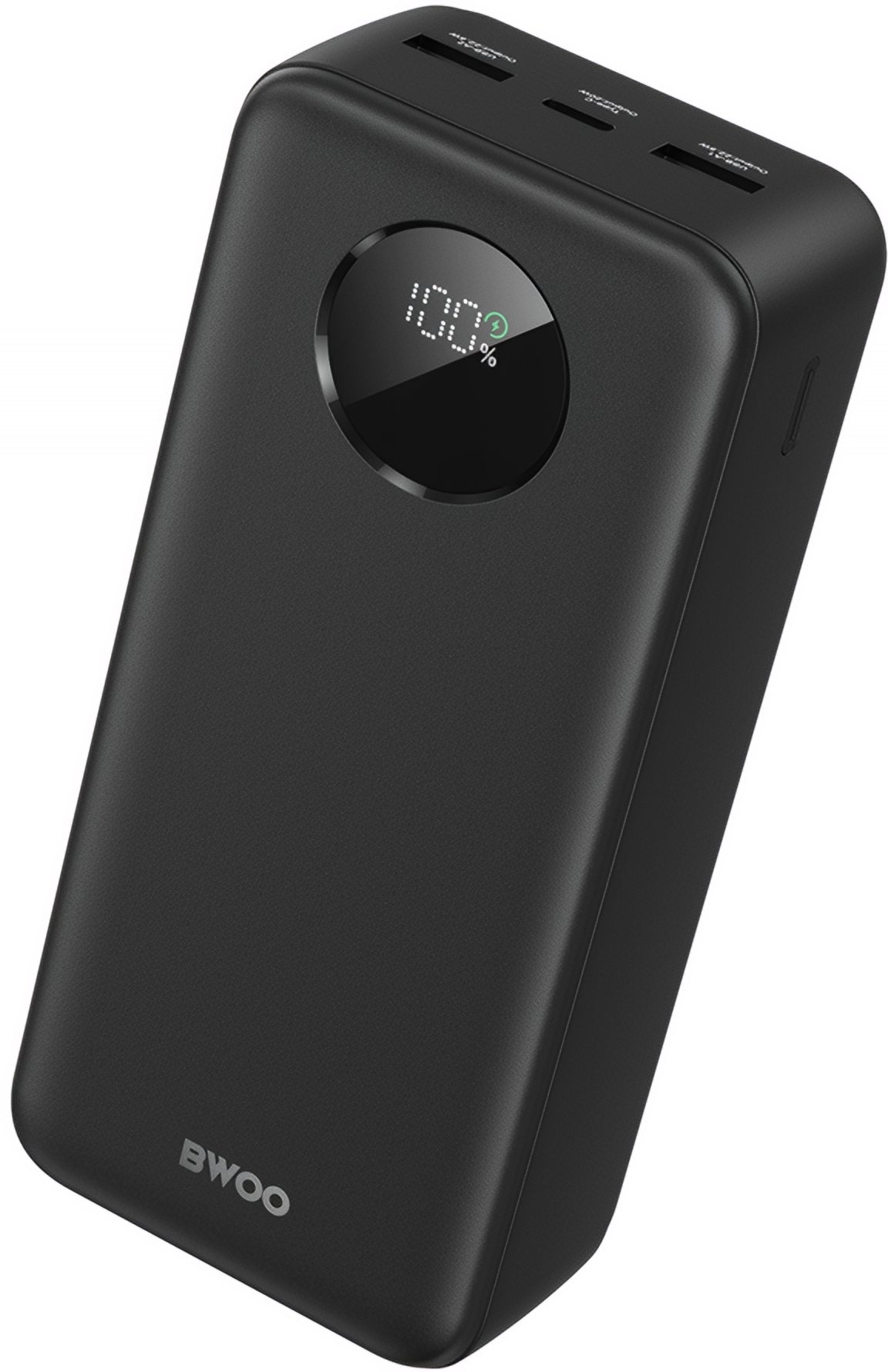 Batería Externa BWOO BO-P64, 30000mAh, 22.5W, QC + PD, 1 x USB-C - 2 x USB-A, Negra