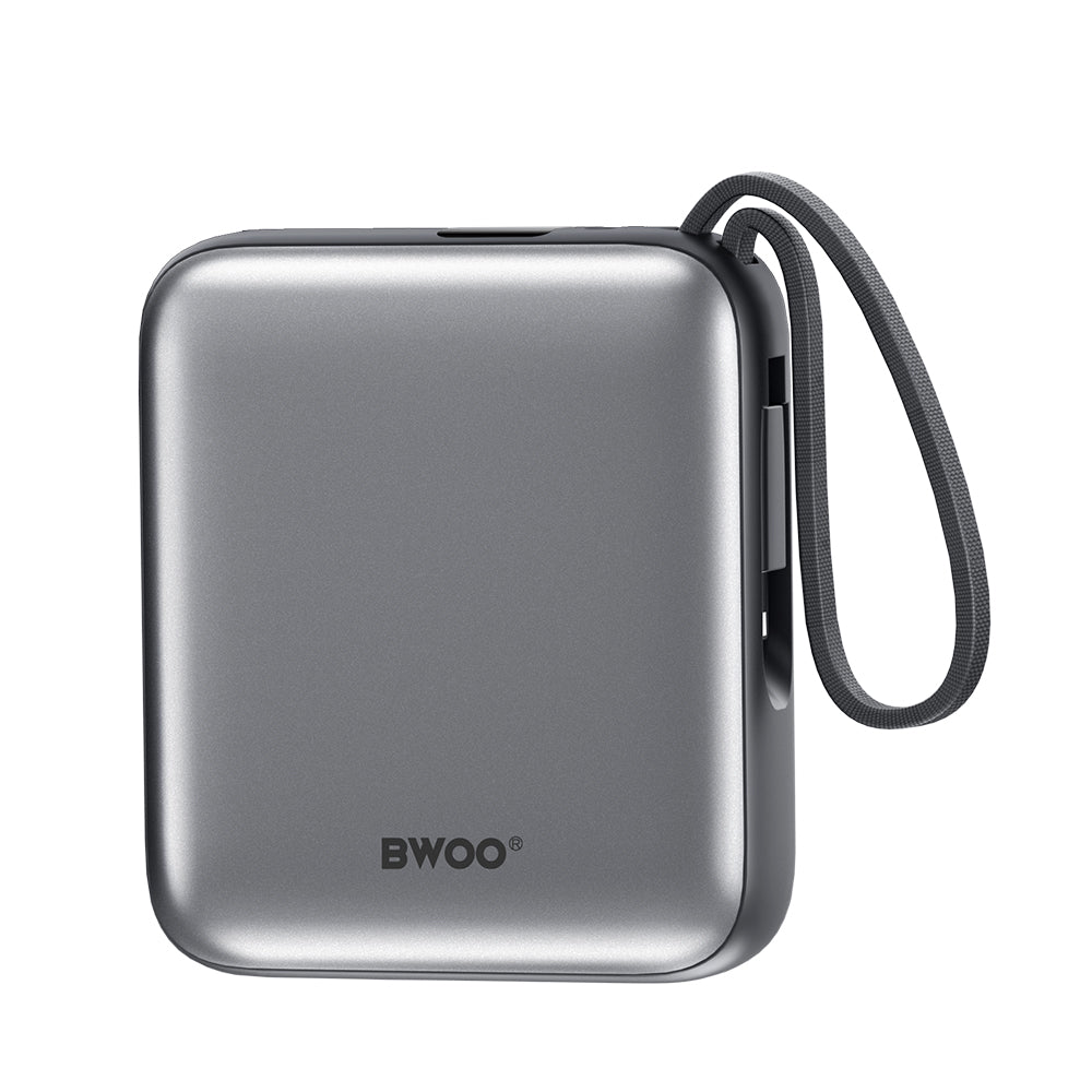 Batería Externa BWOO BO-P74, 10000mAh, 22.5W, PD, 1 x Lightning - 2 x USB-C, Negra