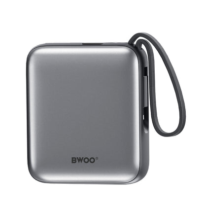 Batería Externa BWOO BO-P74, 10000mAh, 22.5W, PD, 1 x Lightning - 2 x USB-C, Negra