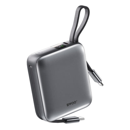 Batería Externa BWOO BO-P74, 10000mAh, 22.5W, PD, 1 x Lightning - 2 x USB-C, Negra