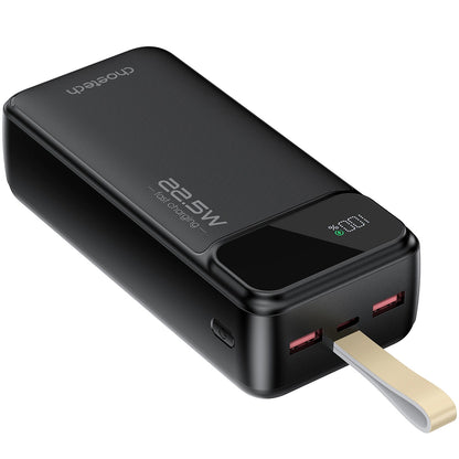 Choetech B730 Batería externa, 30000mAh, 22.5W, QC + PD, 1 x USB-C - 2 x USB-A, Negro 