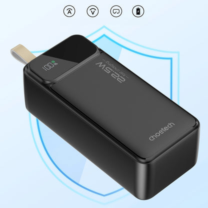 Choetech B731 Batería externa, 40000mAh, 22.5W, QC + PD, 1 x USB-C - 2 x USB-A, Negro 