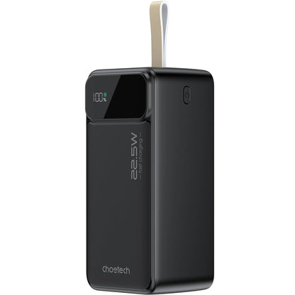 Choetech B732 Batería externa, 50000mAh, 22.5W, QC + PD, 1 x USB-C - 2 x USB-A, Negro 