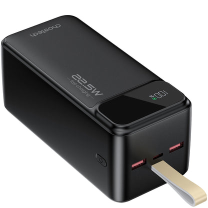 Choetech B732 Batería externa, 50000mAh, 22.5W, QC + PD, 1 x USB-C - 2 x USB-A, Negro 