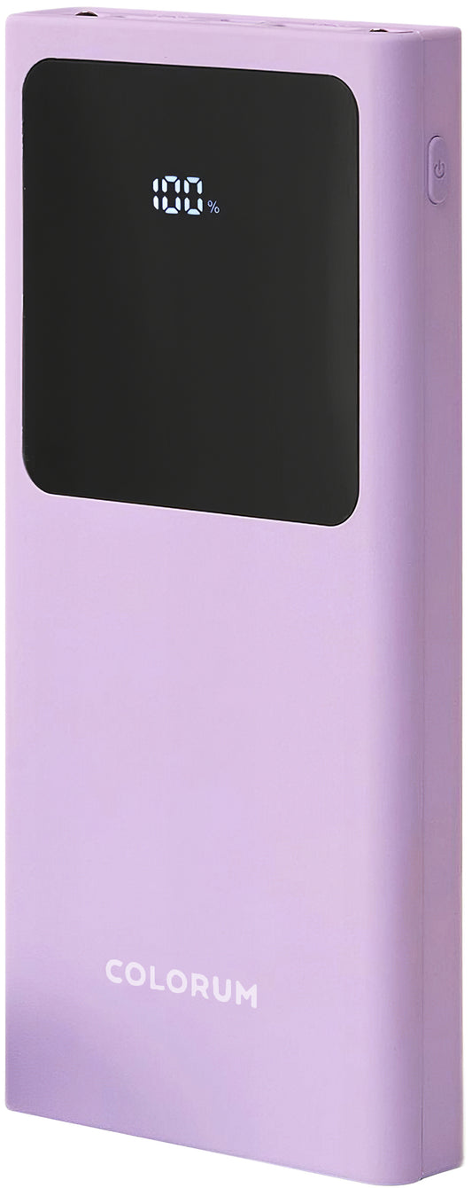 Batería externa Colourum CPB10-02, 10000mAh, 10W, 2 x USB-A, Morado 