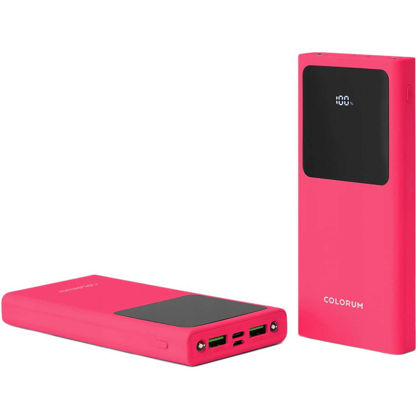 Batería externa Colorum CPB10-02, 10000mAh, 10W, 2 x USB-A, Magenta