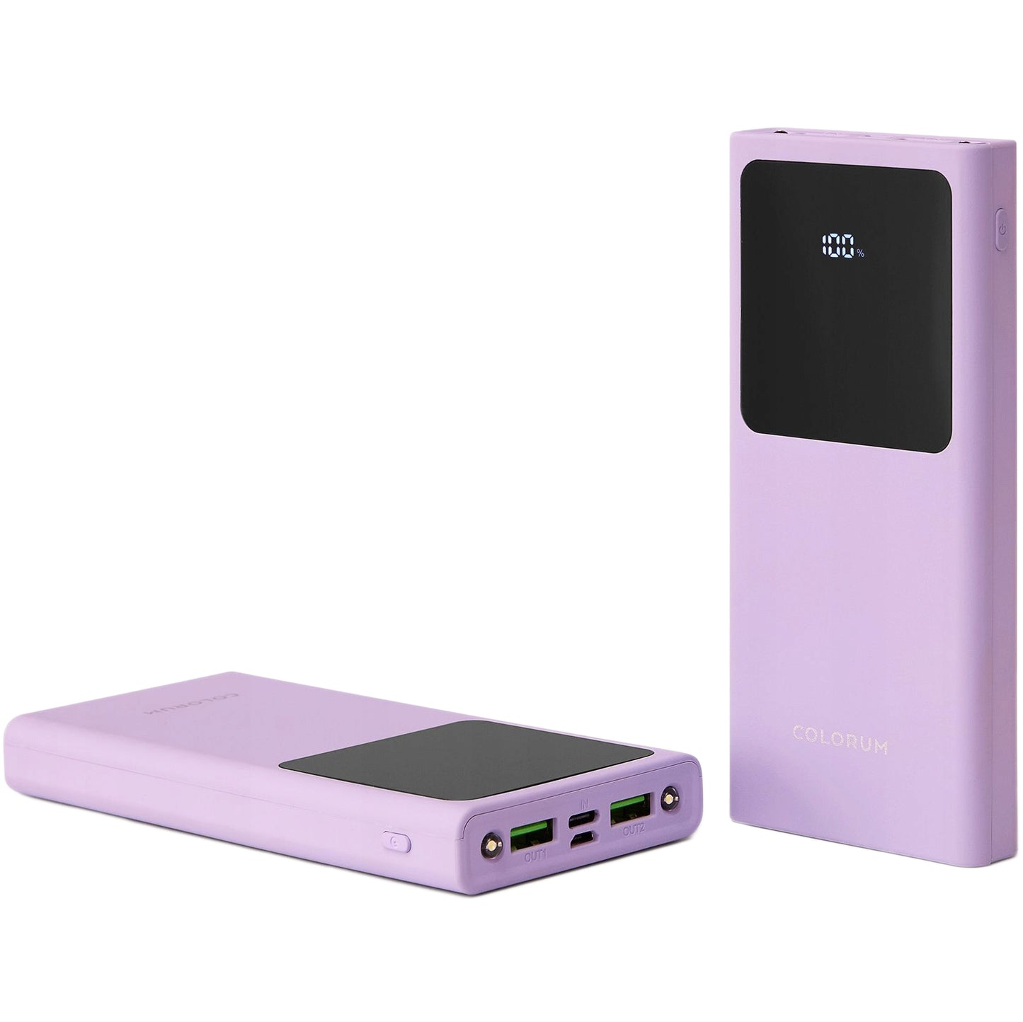 Batería externa Colourum CPB10-02, 10000mAh, 10W, 2 x USB-A, Morado 