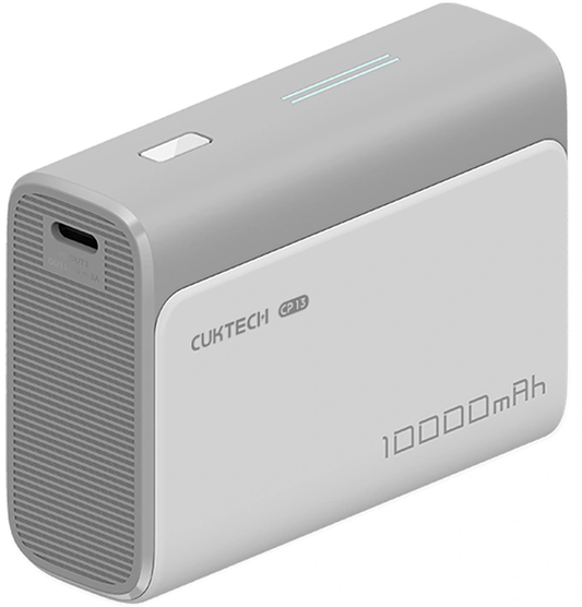 Batería Externa Cuktech CP13, 10000mAh, 30W, QC + PD, 1 x USB-A - 1 x USB-C, Gris
