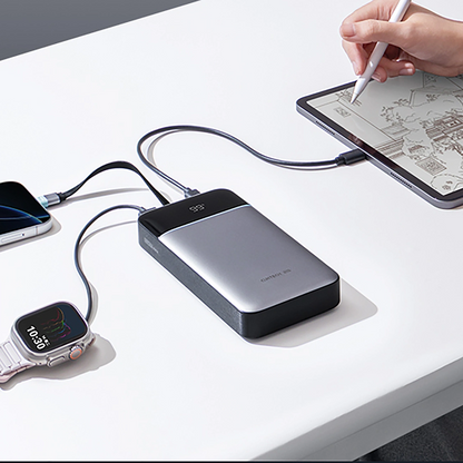 Batería Externa Cuktech LPB252N, 25000mAh, 120W, QC + PD, 1 x USB-A - 2 x USB-C, Gris