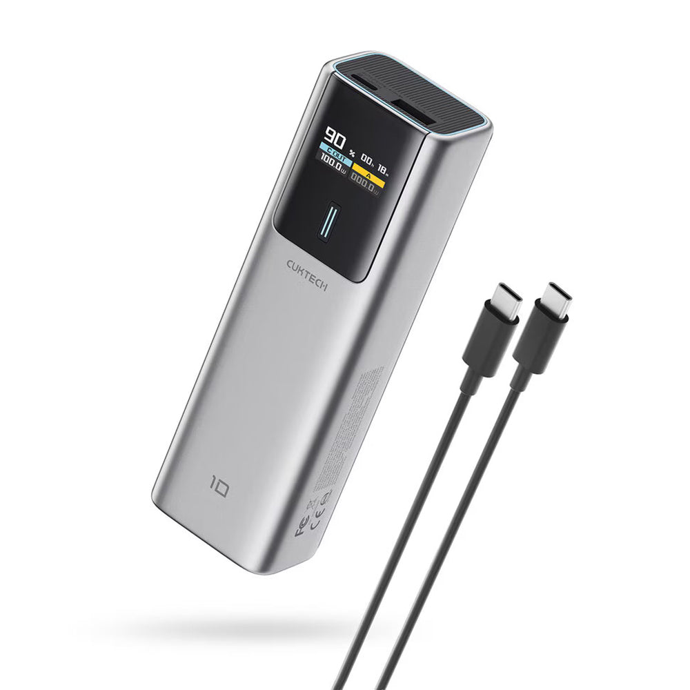 Batería Externa Cuktech PB150P, 15000mAh, 120W, QC + PD, 1 x USB-A - 2 x USB-C, Gris CKPB150POSGR