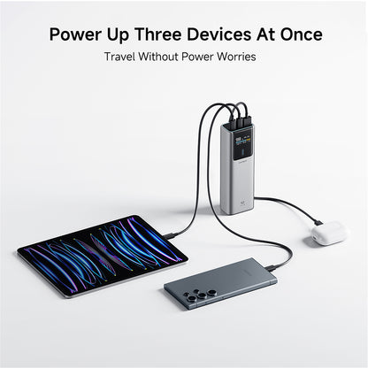 Batería Externa Cuktech PB150P, 15000mAh, 120W, QC + PD, 1 x USB-A - 2 x USB-C, Gris CKPB150POSGR
