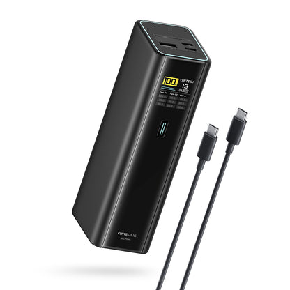 Batería externa Cuktech PB200U, 20000 mAh, 210 W, QC + PD, 1 x USB-A - 2 x USB-C, blanca CKPB200UGLGR