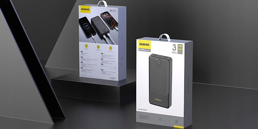 Batería Externa Dudao K10Pro, 20000mAh, 12W, 2 x USB-A, Negra