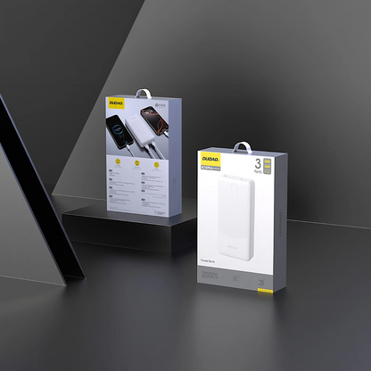 Batería Externa Dudao K10Pro, 20000mAh, 12W, 2 x USB-A, Blanca