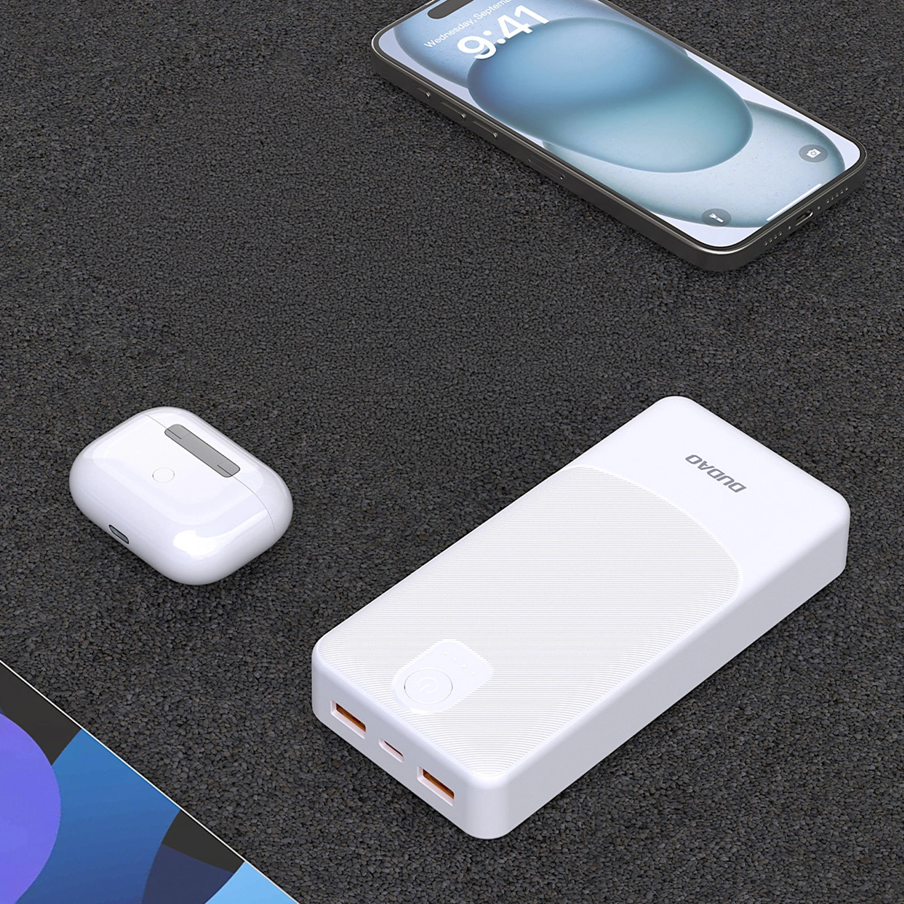 Batería Externa Dudao K10Pro, 20000mAh, 12W, 2 x USB-A, Blanca