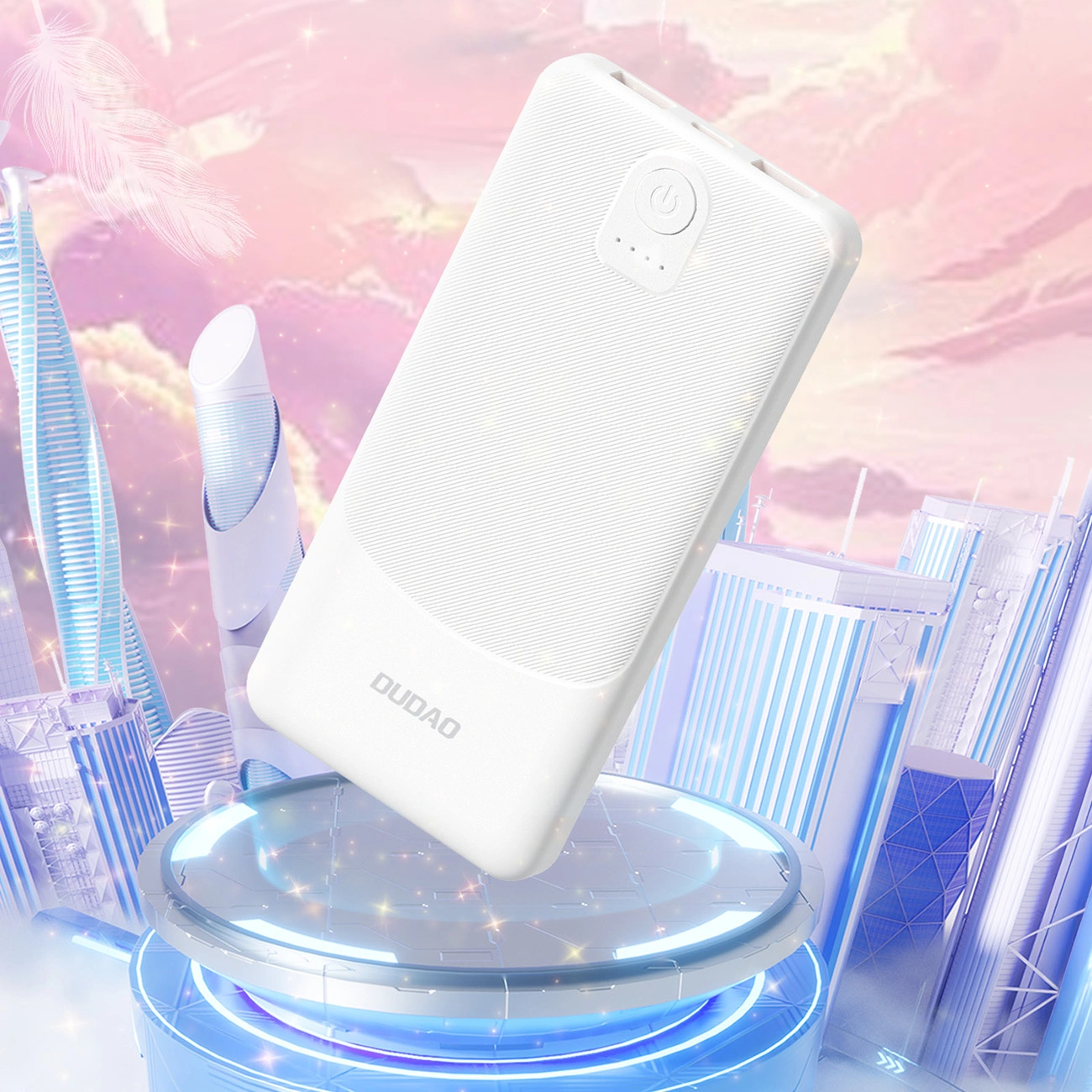 Batería Externa Dudao K10Pro, 20000mAh, 12W, 2 x USB-A, Blanca