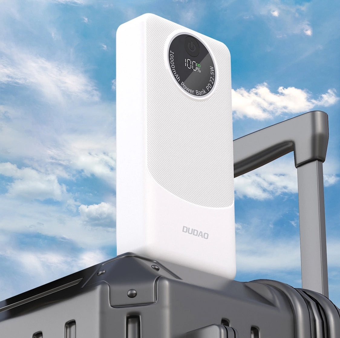 Dudao K12Pro External Battery, 20000mAh, 22.5W, QC + PD, 1 x USB-C - 2 x USB-A, White