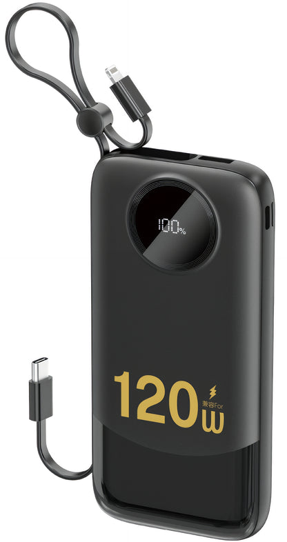 Batería Externa Dudao K13, 10000mAh, 22.5W, QC + PD, 1 x Lightning - 1 x USB-A - 2 x USB-C, Negra