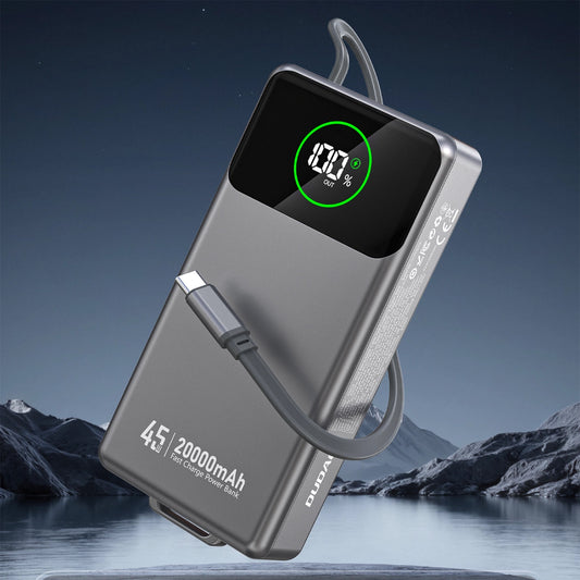 Batería Externa Dudao K31 Pro, 20000mAh, 45W, QC + PD, 1 x USB-A - 2 x USB-C, Gris