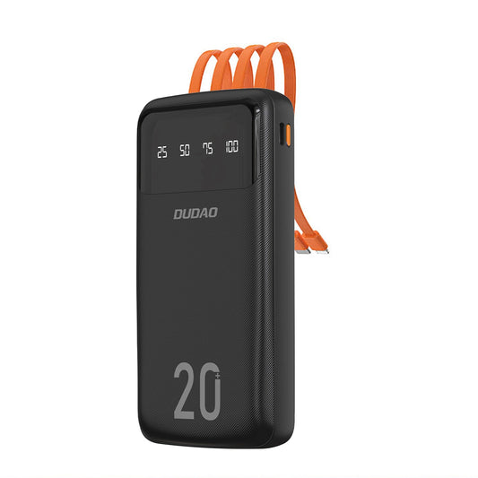 Batería Externa Dudao K6Pro+, 20000mAh, 10W, 1 x Lightning - 1 x microUSB - 1 x USB-A - 1 x USB-C, Negra