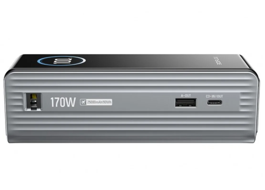 Batería Externa EcoFlow Rapid, 25000mAh, 170W, QC + PD, 1 x USB-A - 3 x USB-C, Gris