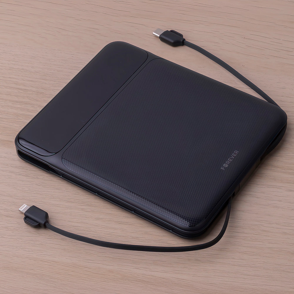 Forever TB-200 Batería externa, 20000mAh, 100W, QC + PD, 1 x Lightning - 2 x USB-C - 2 x USB-A, Negro