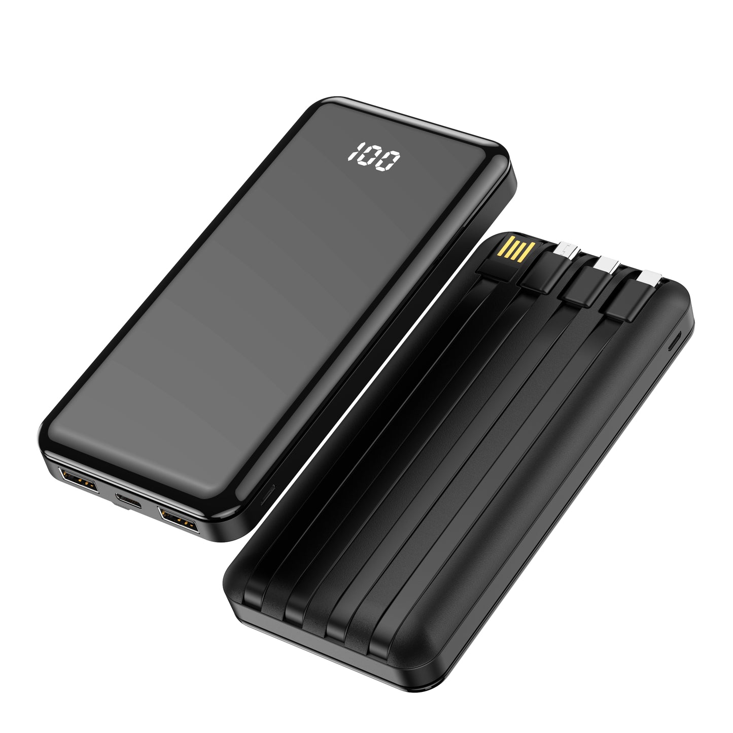 Forever TB-411 Batería externa, 10000mAh, 10W, 1 x Lightning - 1 x microUSB - 1 x USB-C - 2 x USB-A, Negro