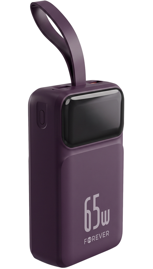 Batería Externa Forever Vibe-TB65, 20000mAh, 65W, QC + PD, 2 x USB-A - 2 x USB-C, Vino