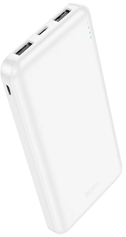 Batería Externa HOCO J100, 10000mAh, 10W, 2 x USB-A, Blanca
