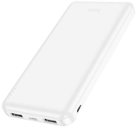 Batería Externa HOCO J100, 10000mAh, 10W, 2 x USB-A, Blanca
