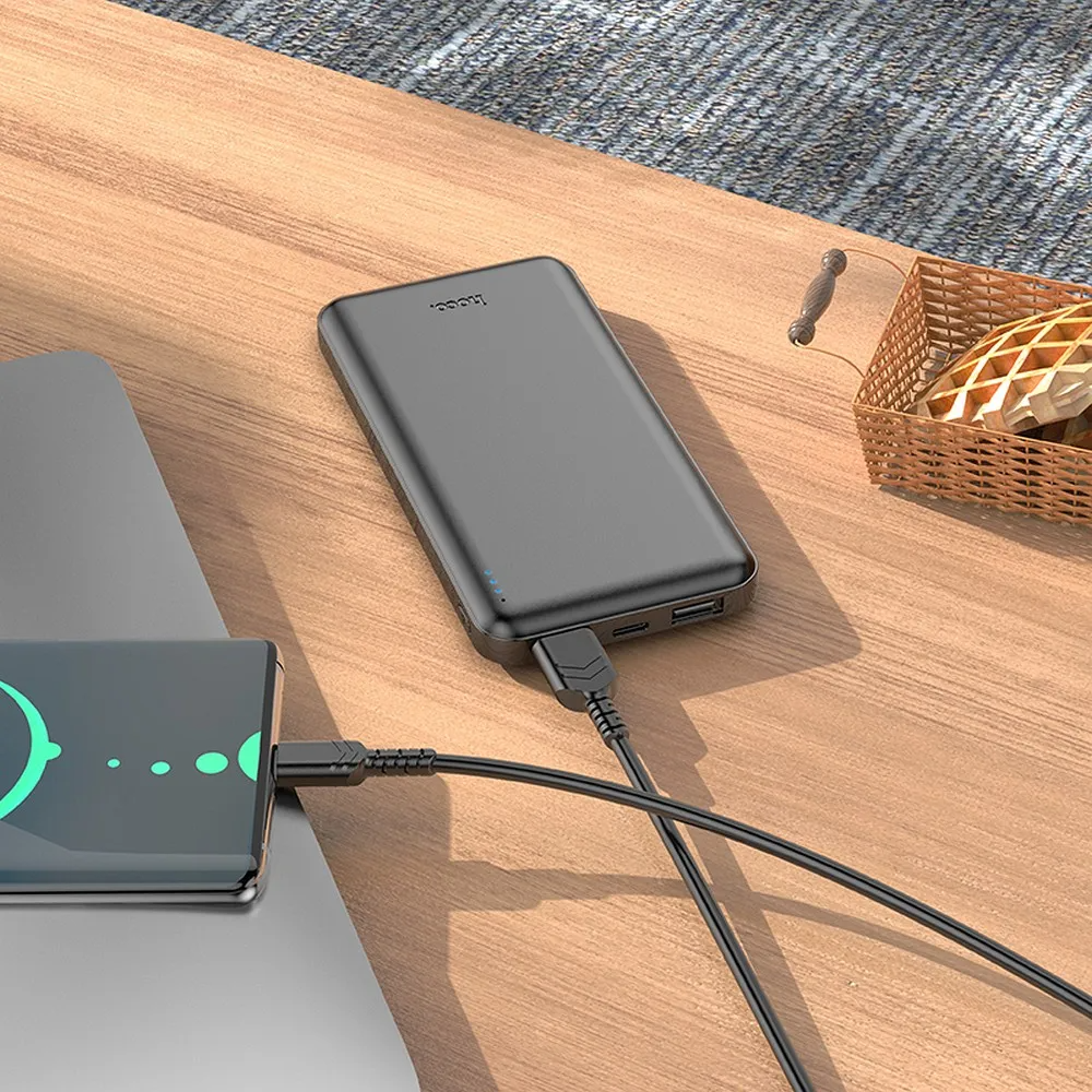Batería Externa HOCO J100, 10000mAh, 10W, 2 x USB-A, Negra