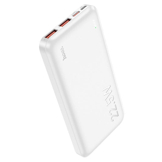 Batería Externa HOCO J101, 10000mAh, 22.5W, QC + PD, 1 x USB-C - 2 x USB-A, Blanca