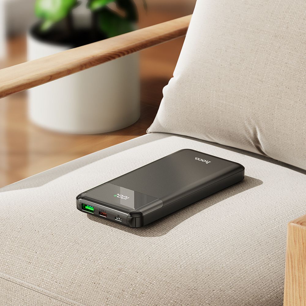 Batería Externa HOCO J102, 10000mAh, 20W, QC + PD, 1 x USB-A - 1 x USB-C, Negra