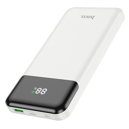 Batería Externa HOCO J102, 10000mAh, 20W, QC + PD, 1 x USB-A - 1 x USB-C, Blanca