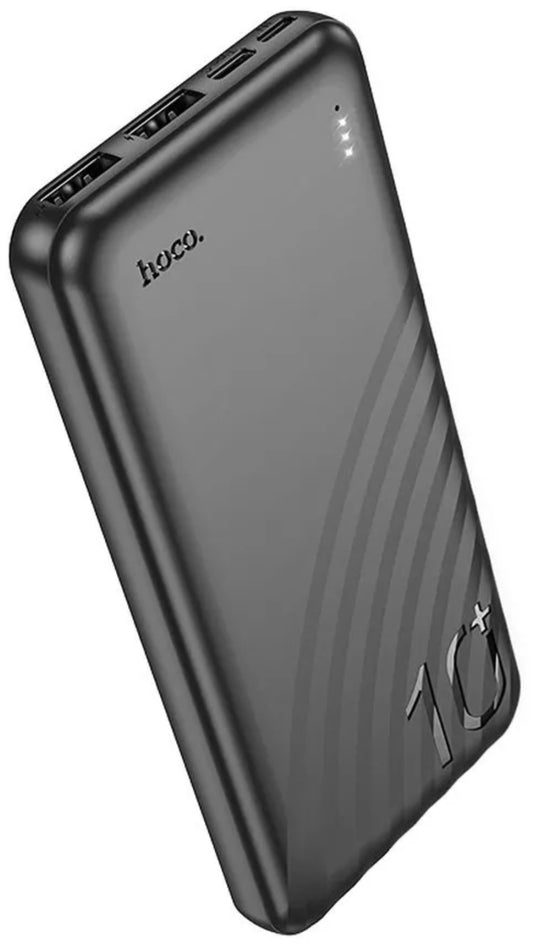 HOCO J123 External Battery, 10000mAh, 10W, 2 x USB-A, Black
