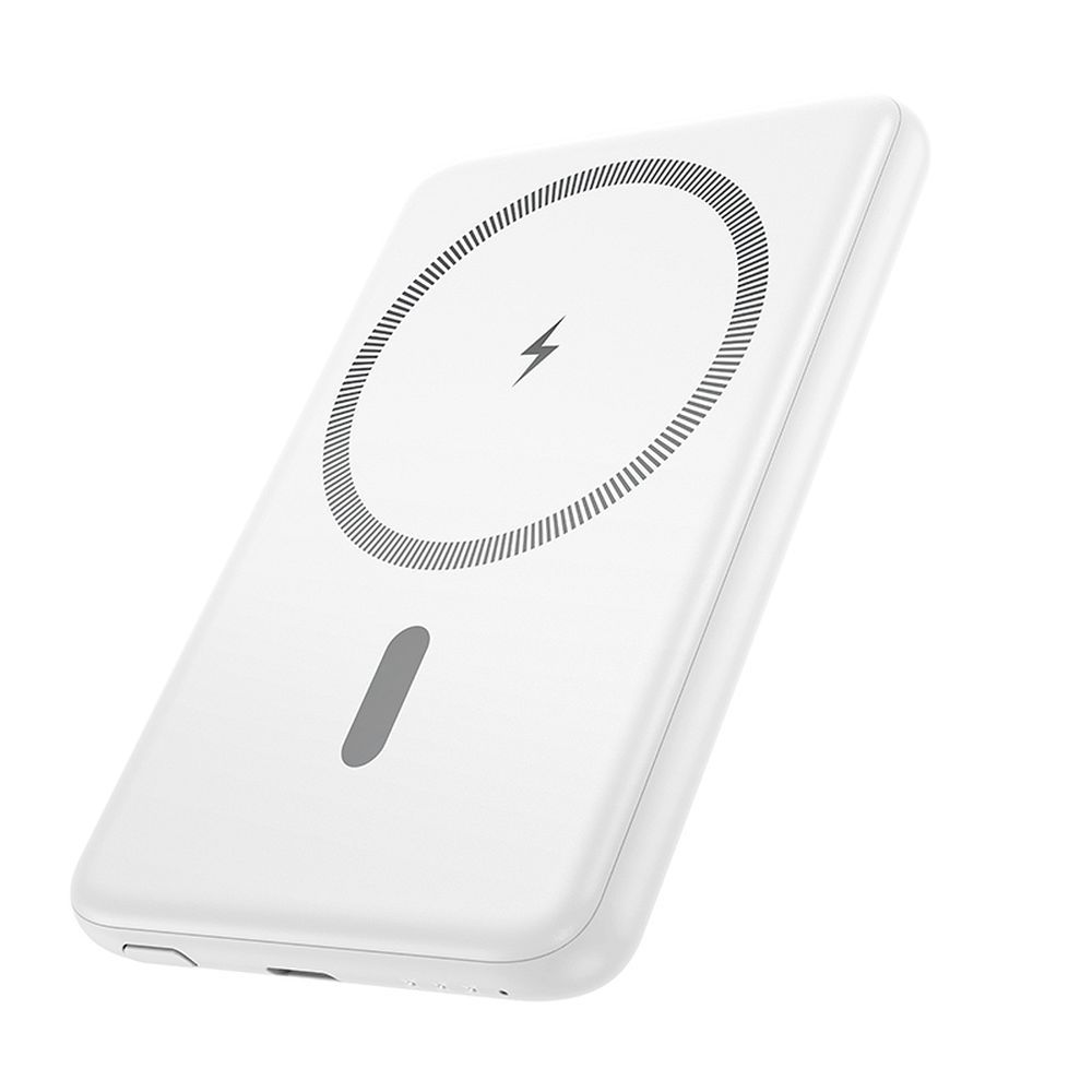 Batería Externa Inalámbrica HOCO J140A, 5000mAh, 20W, PD + QI, 1 x USB-C, Blanca