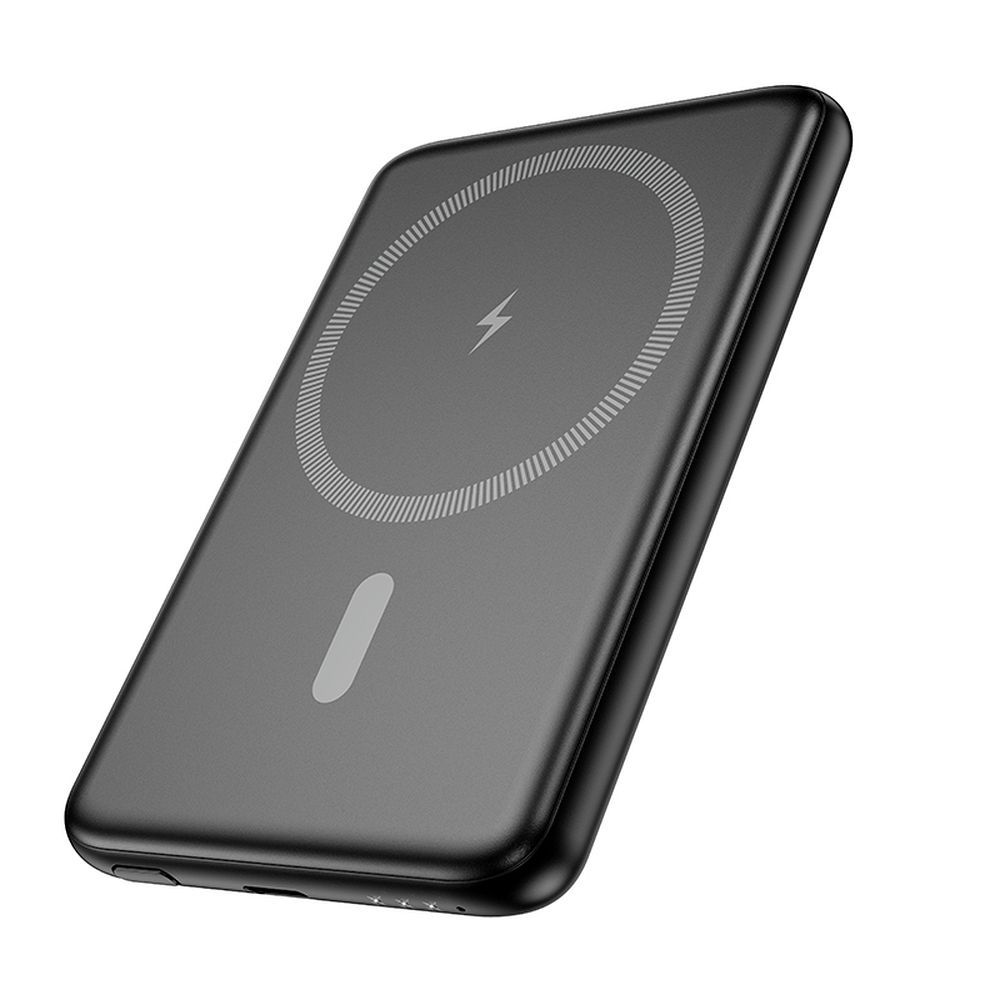 Batería Externa HOCO Wireless J140A, 5000mAh, 20W, PD + QI, 1 x USB-C, Negra