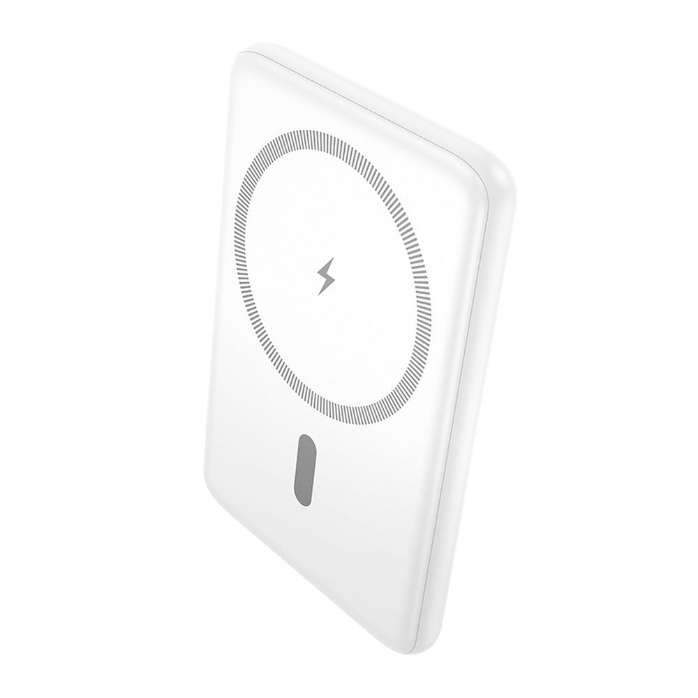 Batería Externa Inalámbrica HOCO J140A, 5000mAh, 20W, PD + QI, 1 x USB-C, Blanca