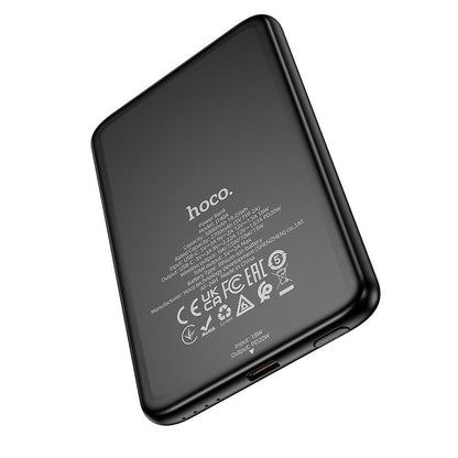 Batería Externa HOCO Wireless J140A, 5000mAh, 20W, PD + QI, 1 x USB-C, Negra