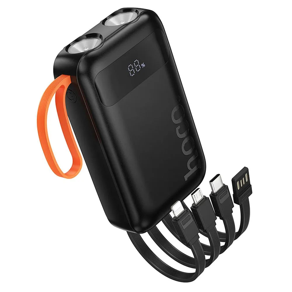 Batería Externa HOCO J151, 10000mAh, 10W, 1 x Lightning - 1 x microUSB - 1 x USB-A - 1 x USB-C, Negra