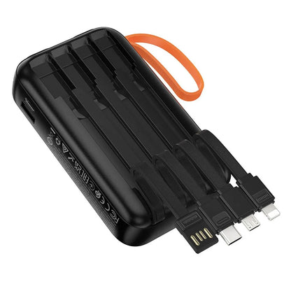 Batería Externa HOCO J151, 10000mAh, 10W, 1 x Lightning - 1 x microUSB - 1 x USB-A - 1 x USB-C, Negra