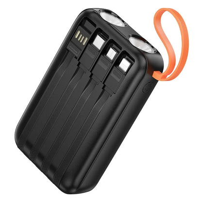 Batería Externa HOCO J151, 10000mAh, 10W, 1 x Lightning - 1 x microUSB - 1 x USB-A - 1 x USB-C, Negra