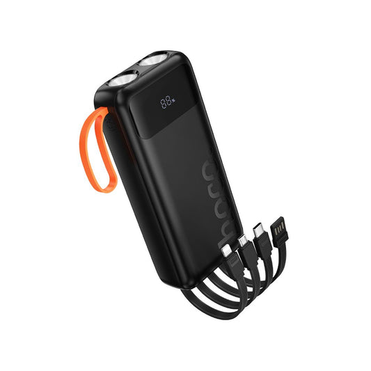 Batería Externa HOCO J151A, 20000mAh, 10W, 1 x Lightning - 1 x microUSB - 1 x USB-A - 1 x USB-C, Negra