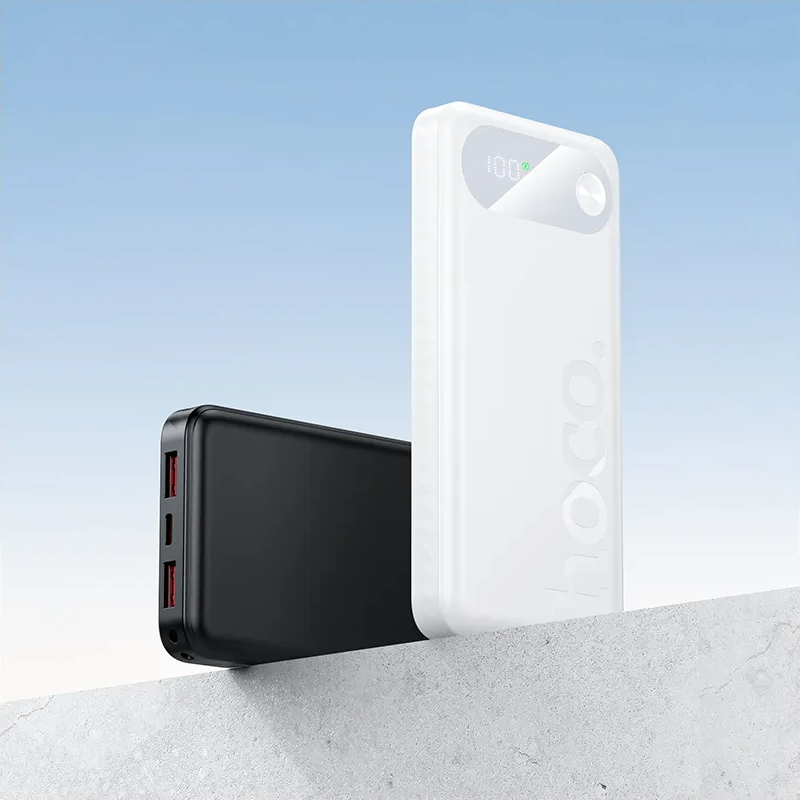 Batería Externa HOCO J154, 10000mAh, 22.5W, QC + PD, 1 x USB-C - 2 x USB-A, Blanca