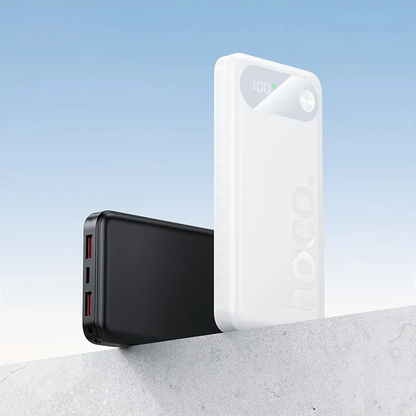 Batería Externa HOCO J154, 10000mAh, 22.5W, QC + PD, 1 x USB-C - 2 x USB-A, Blanca