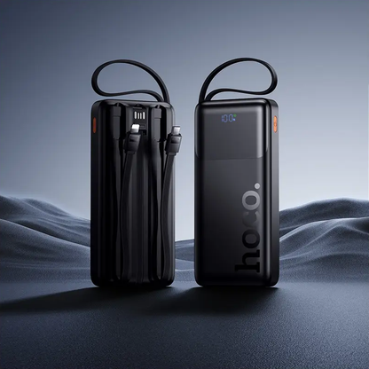 Batería Externa HOCO J156 Founder, 10000mAh, 22.5W, QC + PD, 1 x Lightning - 1 x microUSB - 1 x USB-A - 2 x USB-C, Negra